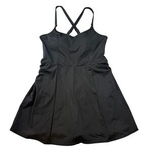 Torrid Womens Black One-Piece Swimsuit Dress Built-in Shorts Shelf Bra Size 1X